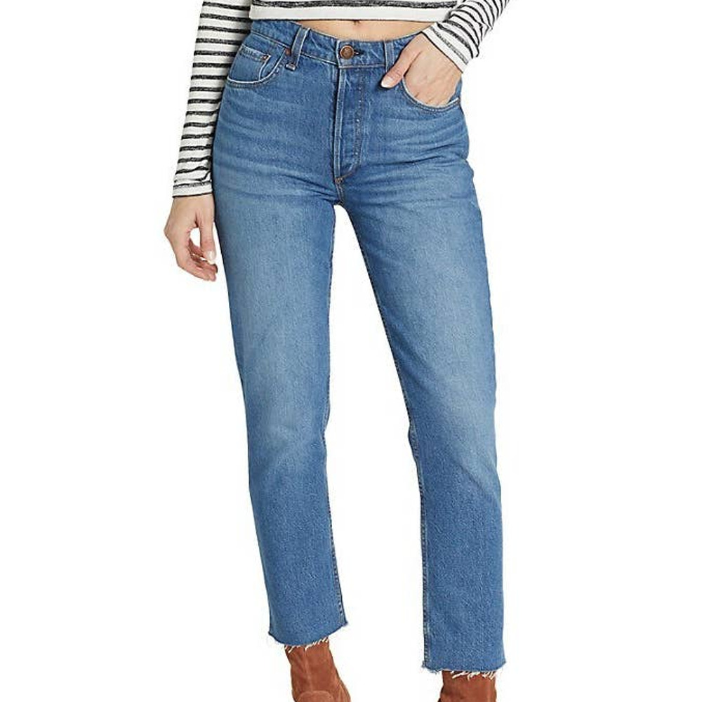 Rag & Bone NWT Nina High Rise Ankle Cigarette Monty Blue Jeans Size 28 Raw Hem